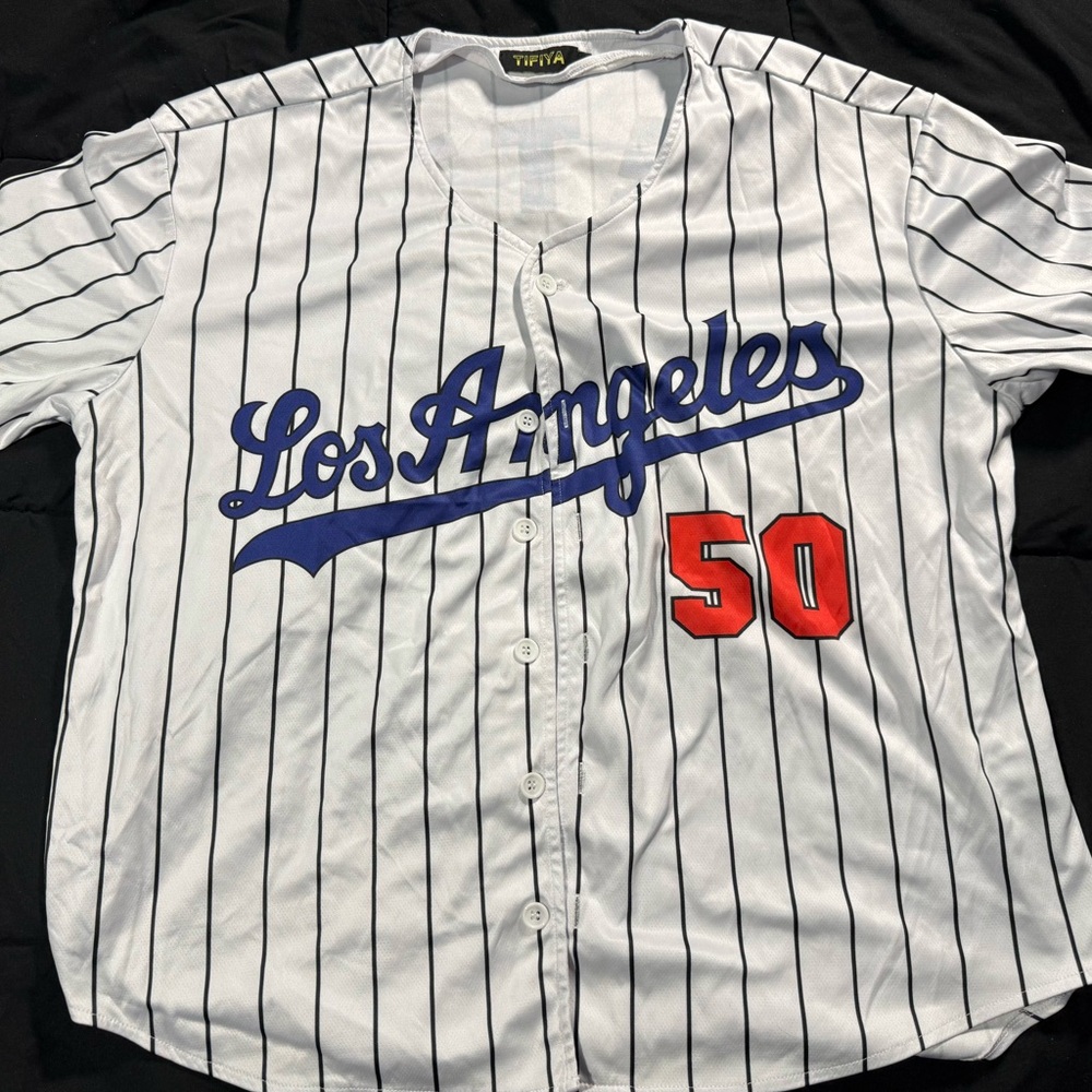 Mookie Betts White Striped Baseball Jersey